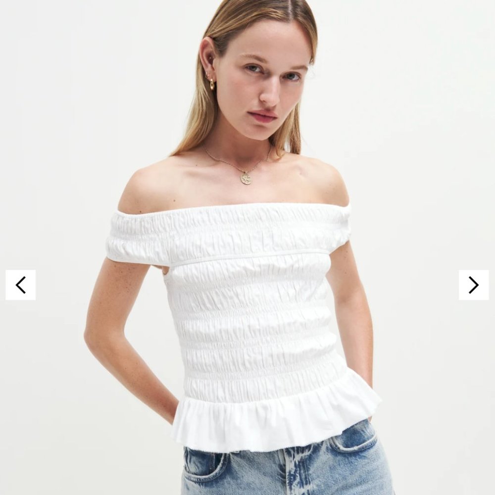 NWT Reformation Sonia top (white & poplin)